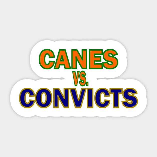 Canes vs. Convicts Sticker by Retro Sports